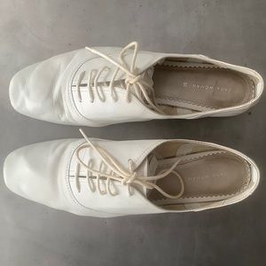 Zara white leather oxfords size 7 1/2 (38)